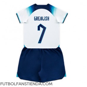 Inglaterra Jack Grealish #7 Primera Equipación Niños Mundial 2022 Manga Corta (+ Pantalones cortos)